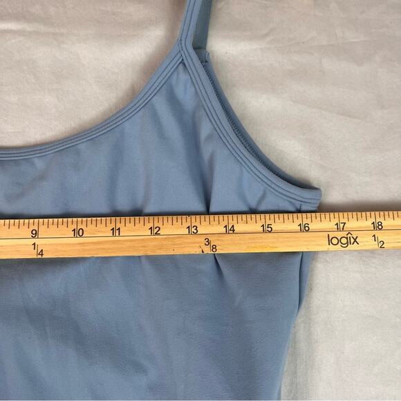 Ptula Scoopneck Bodysuit 2XL Powder Blue Thong Back Built in Bra Athleisure - Picture 5 of 6